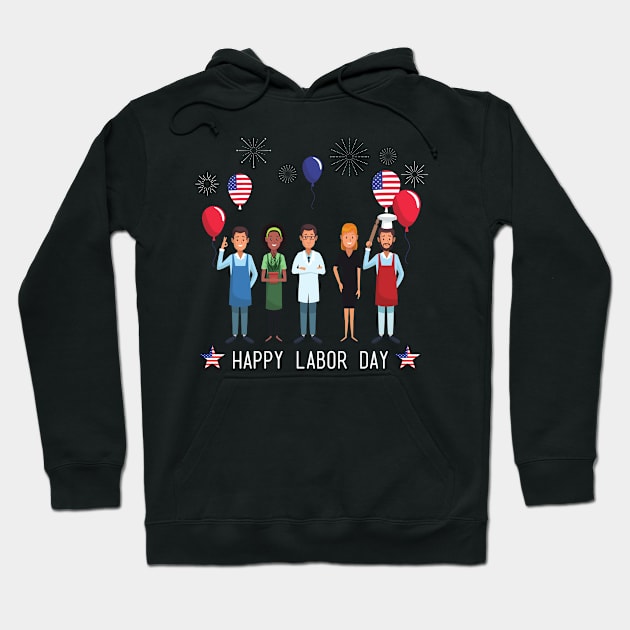 Happy Labor Day Hoodie by BellaPixel